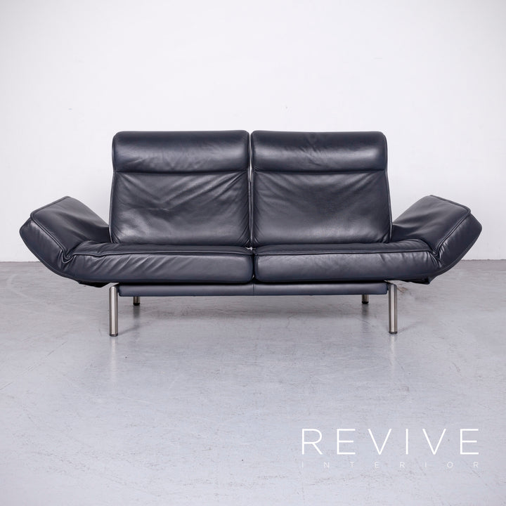 de Sede DS 450 Designer Leder Sofa Blau Echtleder Dreisitzer Couch #6865