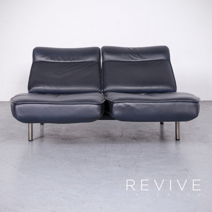 de Sede DS 450 Designer Leder Sofa Blau Echtleder Dreisitzer Couch #6865