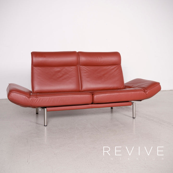 de Sede DS 450 Designer Leder Sofa Rot Dreisitzer Echtleder #8312