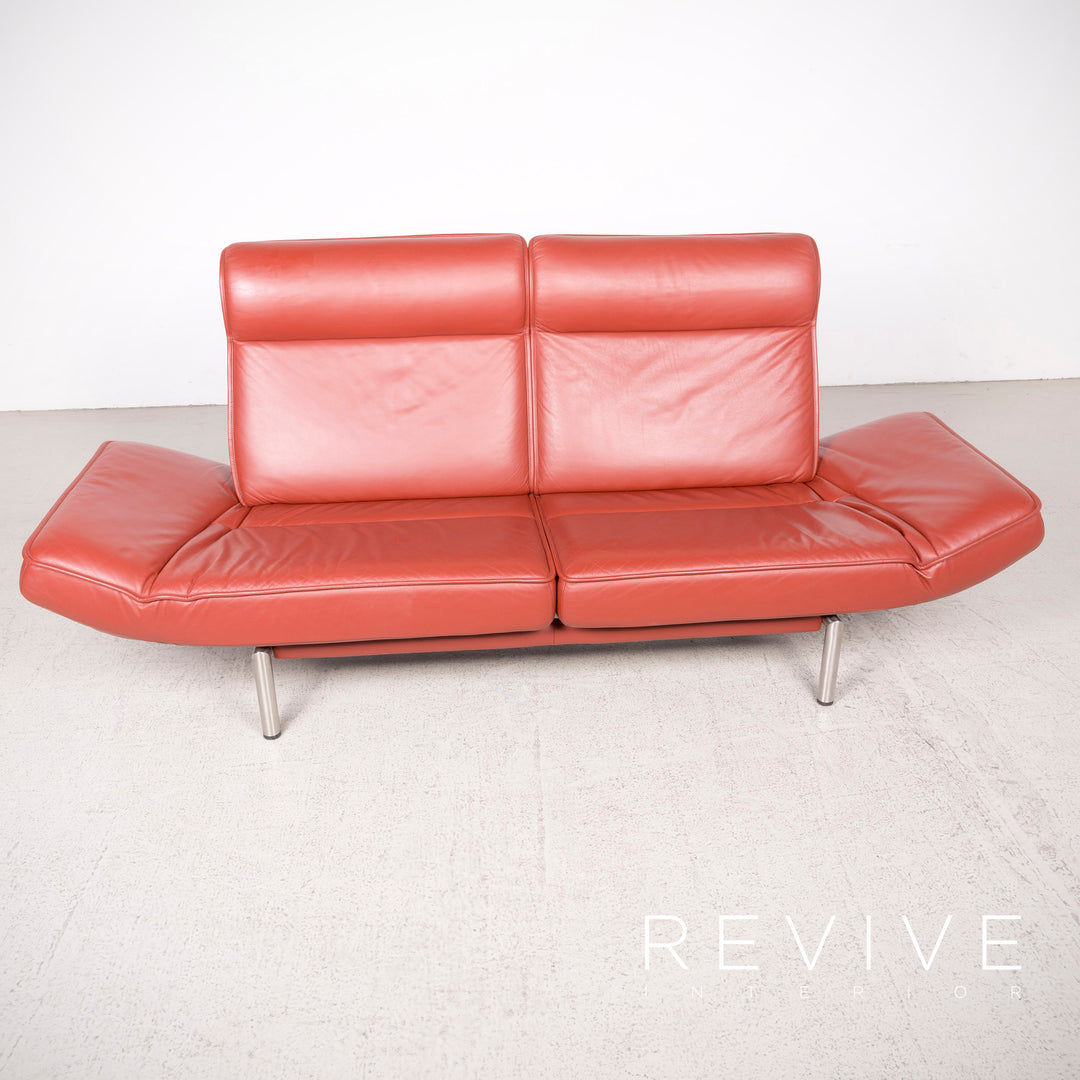 de Sede DS 450 Designer Leder Sofa Rot Dreisitzer Echtleder #8312