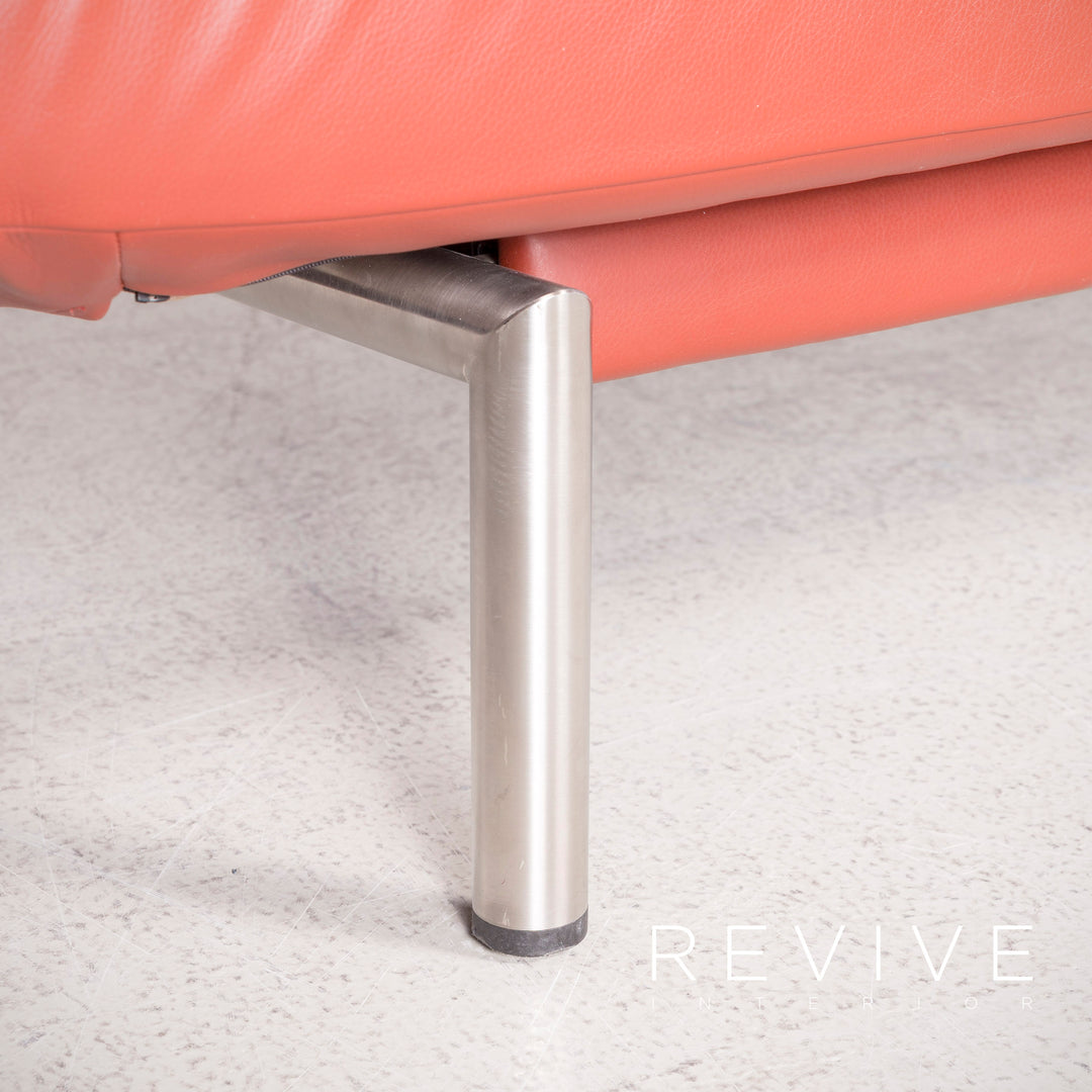 de Sede DS 450 Designer Leder Sofa Rot Dreisitzer Echtleder #8312