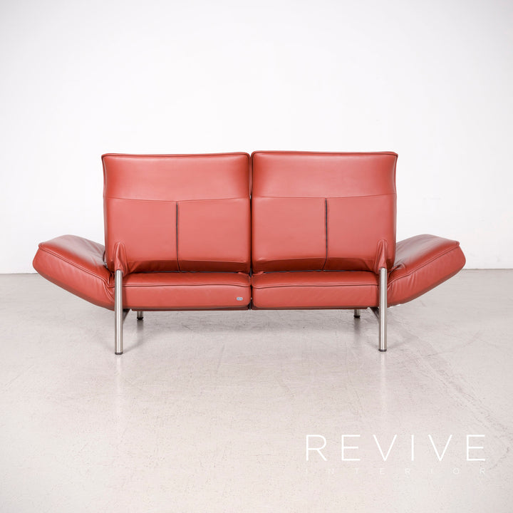 de Sede DS 450 Designer Leder Sofa Rot Dreisitzer Echtleder #8312