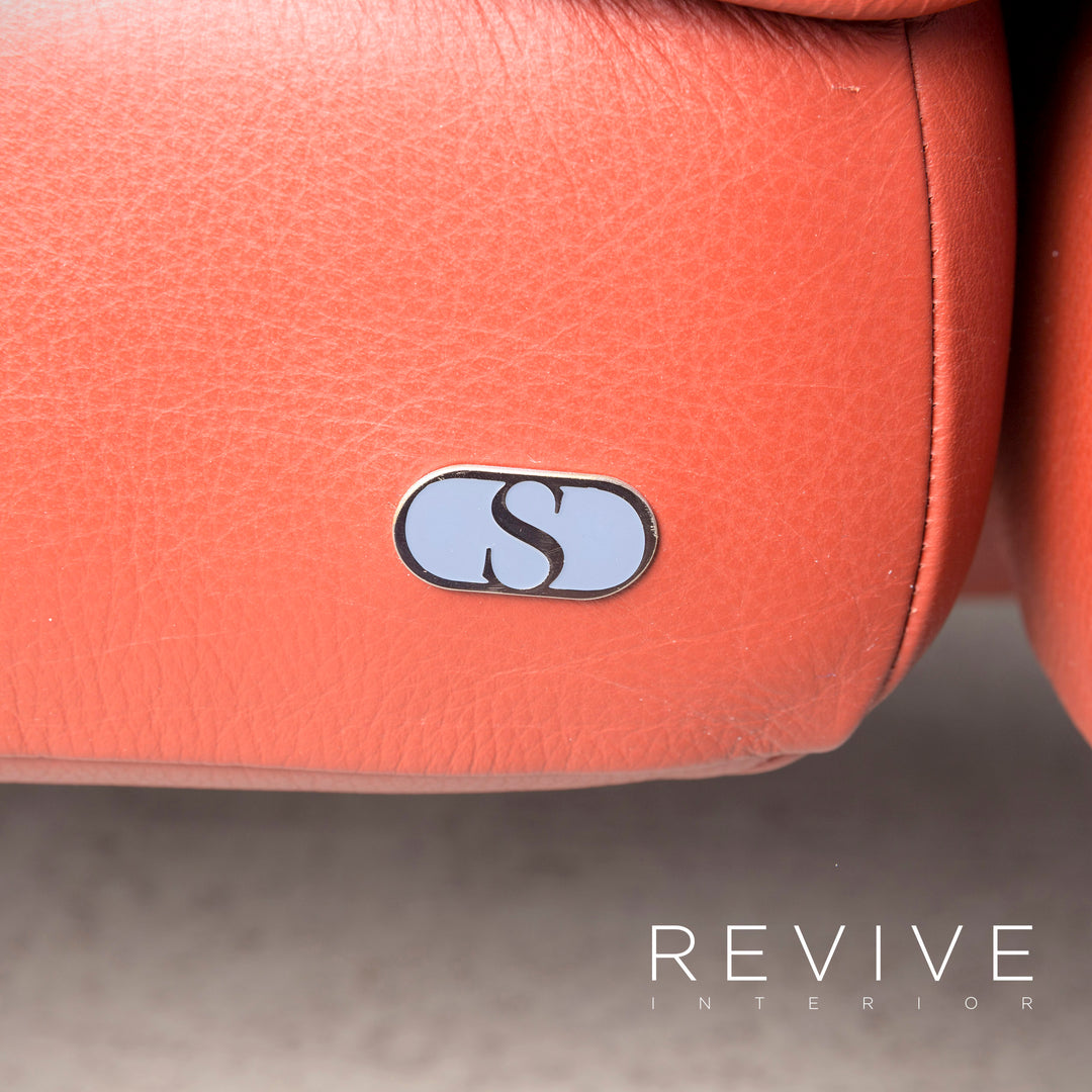 de Sede DS 450 Designer Leder Sofa Rot Dreisitzer Echtleder #8312