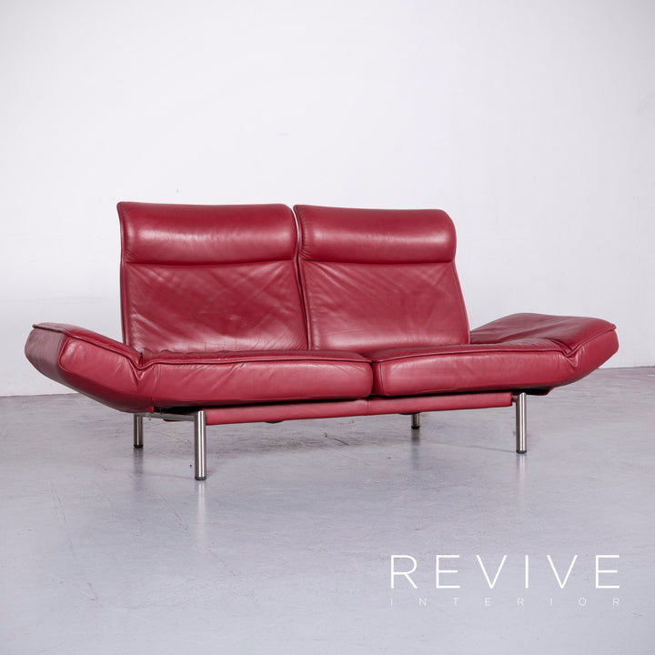 de Sede DS 450 Designer Leder Sofa Rot Echtleder Dreisitzer Couch #6853