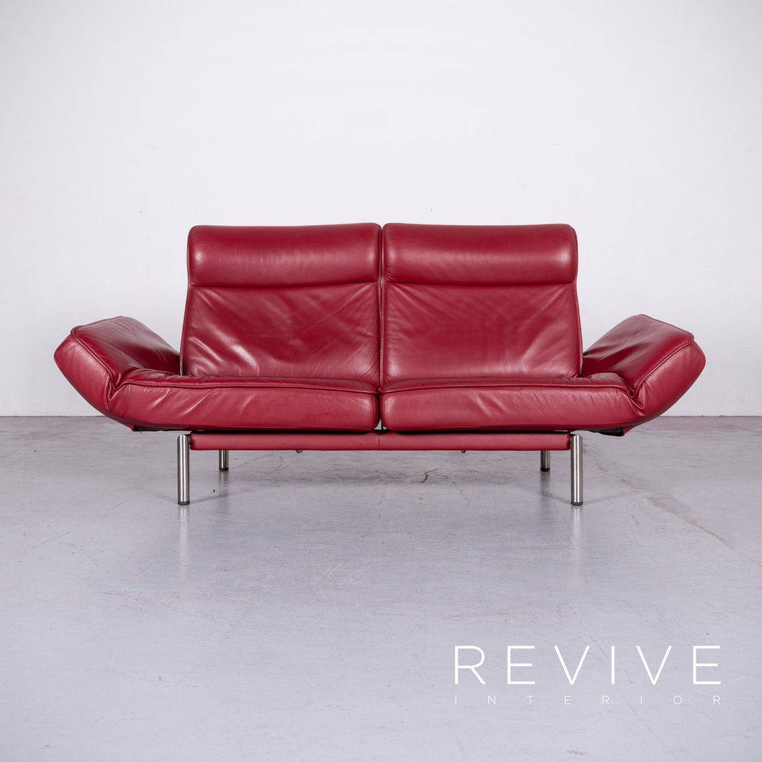 de Sede DS 450 Designer Leder Sofa Rot Echtleder Dreisitzer Couch #6853