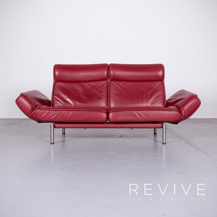 de Sede DS 450 Designer Leder Sofa Rot Echtleder Dreisitzer Couch #6853
