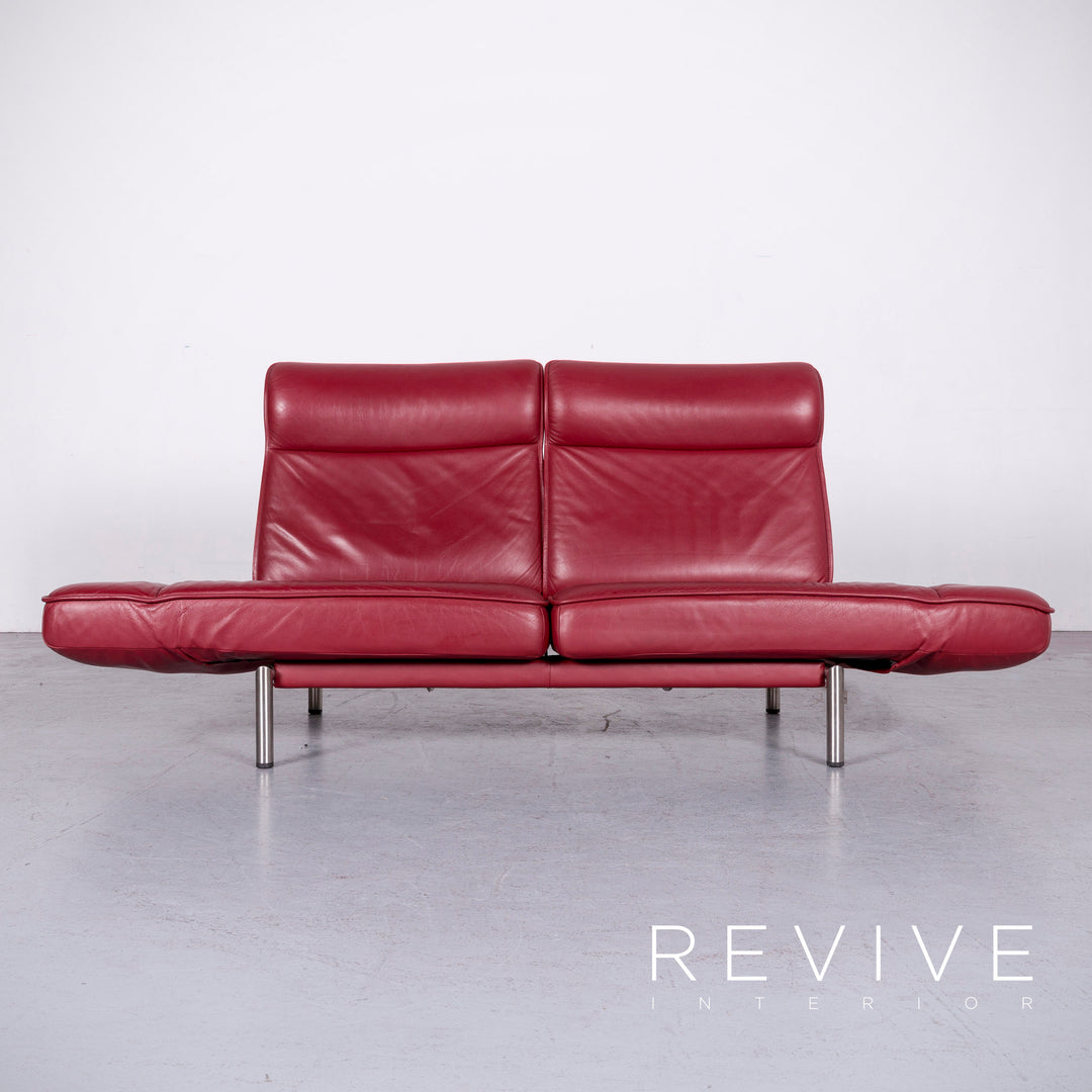 de Sede DS 450 Designer Leder Sofa Rot Echtleder Dreisitzer Couch #6853