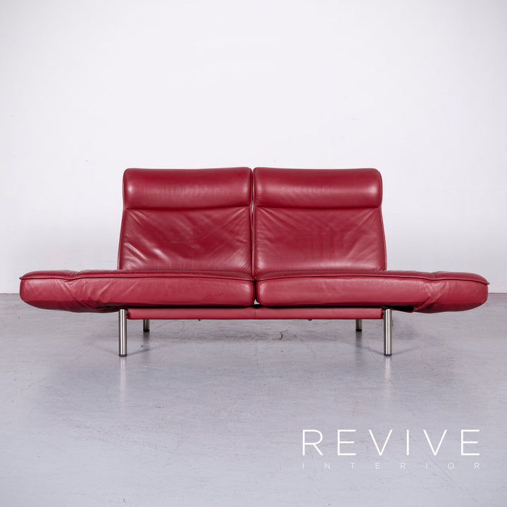 de Sede DS 450 Designer Leder Sofa Rot Echtleder Dreisitzer Couch #6853