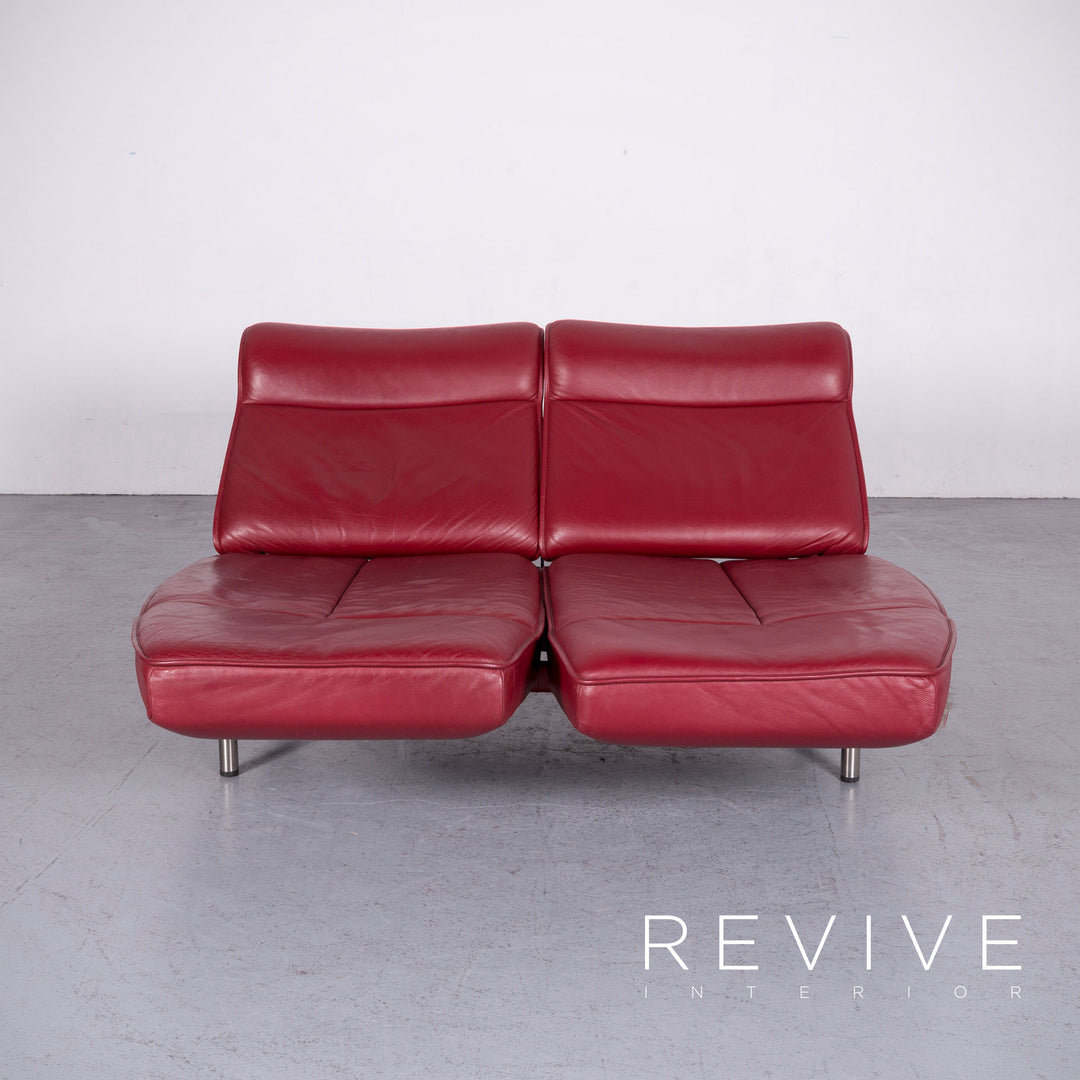 de Sede DS 450 Designer Leder Sofa Rot Echtleder Dreisitzer Couch #6853