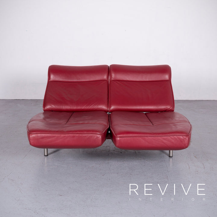 de Sede DS 450 Designer Leder Sofa Rot Echtleder Dreisitzer Couch #6853