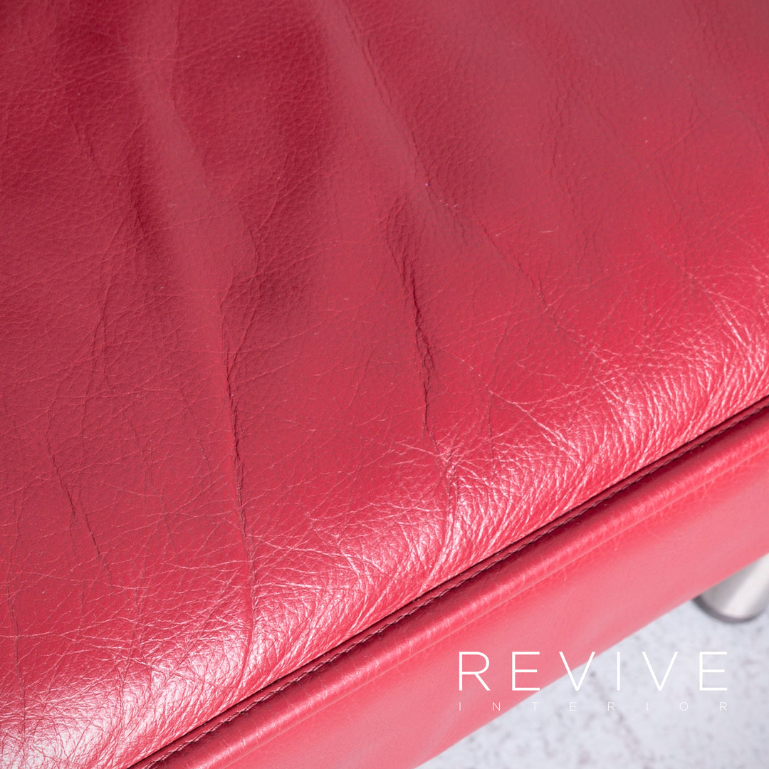 de Sede DS 450 Designer Leder Sofa Rot Echtleder Dreisitzer Couch #6853