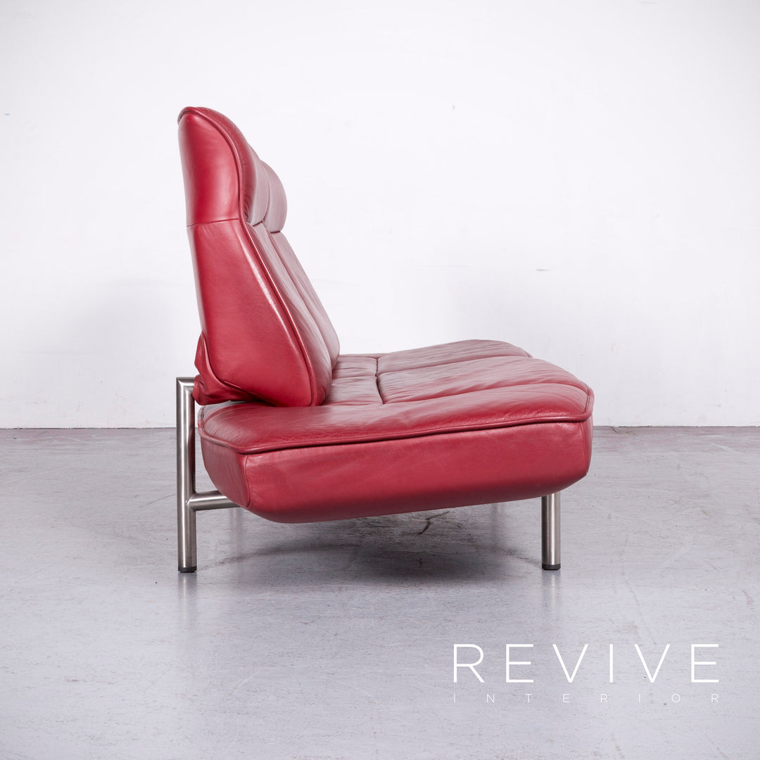 de Sede DS 450 Designer Leder Sofa Rot Echtleder Dreisitzer Couch #6853