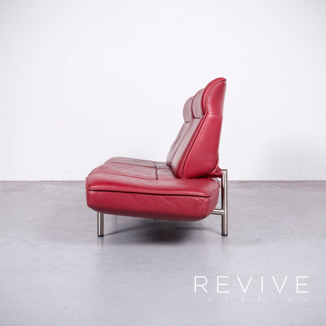 de Sede DS 450 Designer Leder Sofa Rot Echtleder Dreisitzer Couch #6853