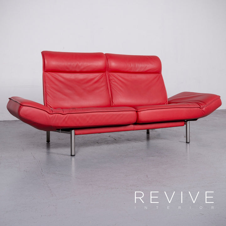 de Sede DS 450 Designer Leder Sofa Rot Echtleder Dreisitzer Couch Funktion #6880