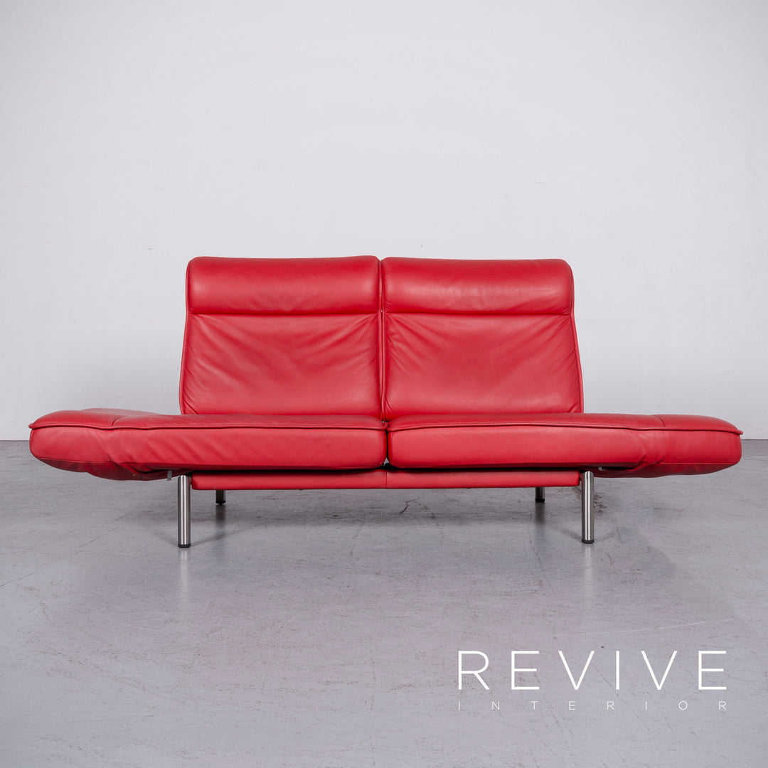 de Sede DS 450 Designer Leder Sofa Rot Echtleder Dreisitzer Couch Funktion #6880