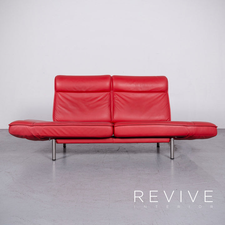 de Sede DS 450 Designer Leder Sofa Rot Echtleder Dreisitzer Couch Funktion #6880