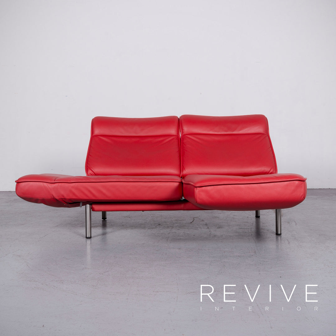 de Sede DS 450 Designer Leder Sofa Rot Echtleder Dreisitzer Couch Funktion #6880