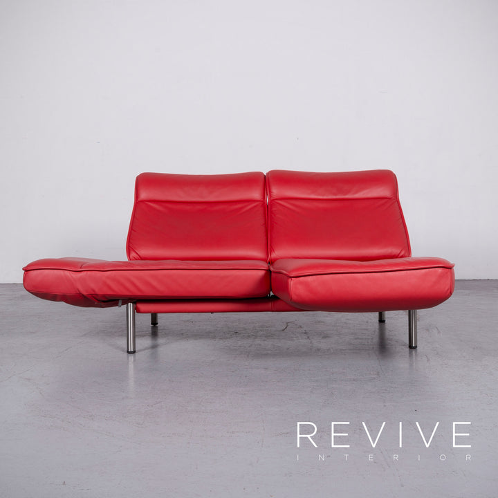 de Sede DS 450 Designer Leder Sofa Rot Echtleder Dreisitzer Couch Funktion #6880