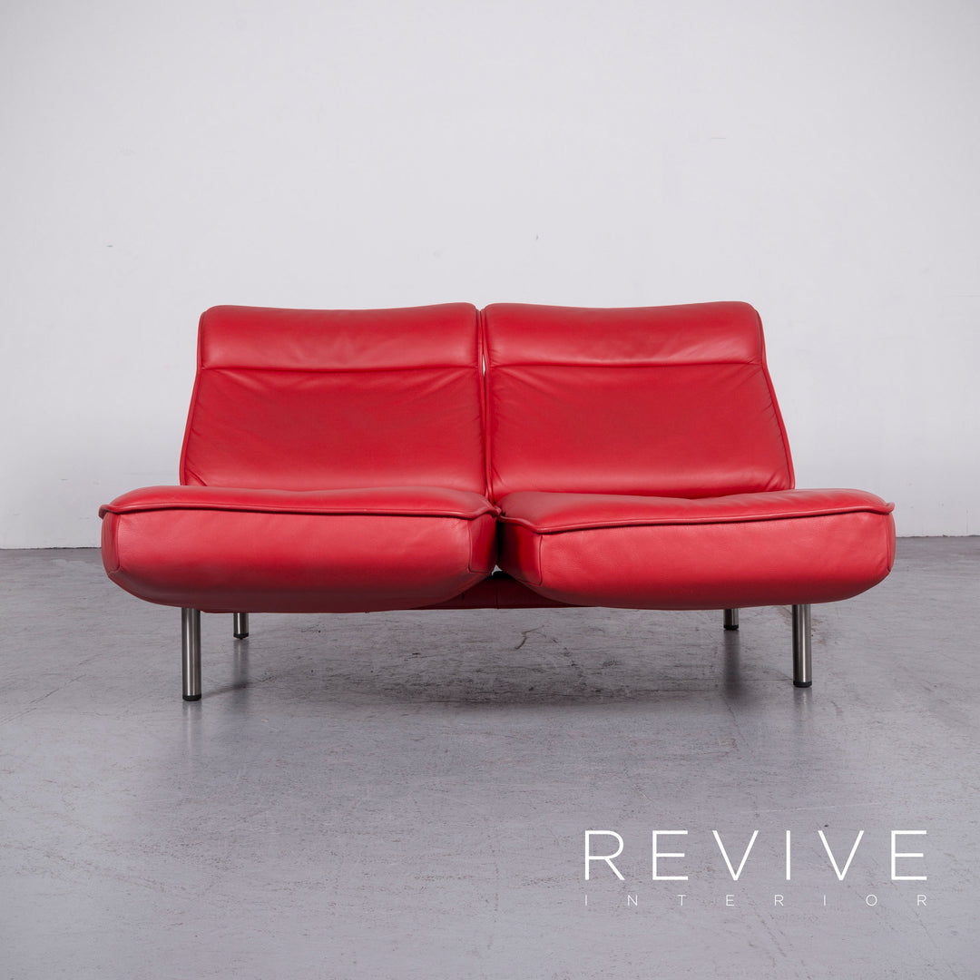 de Sede DS 450 Designer Leder Sofa Rot Echtleder Dreisitzer Couch Funktion #6880