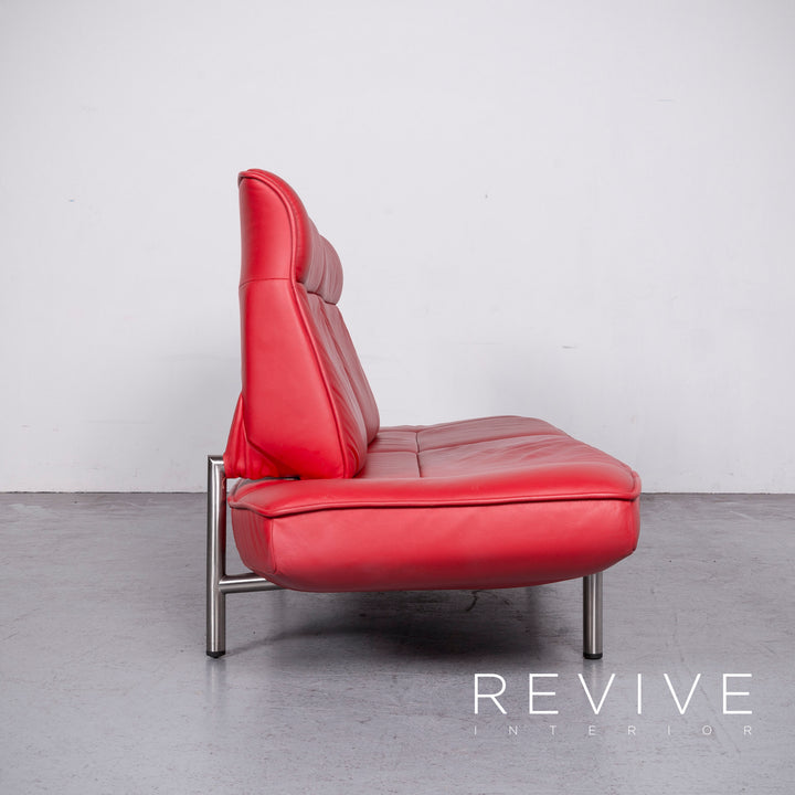 de Sede DS 450 Designer Leder Sofa Rot Echtleder Dreisitzer Couch Funktion #6880