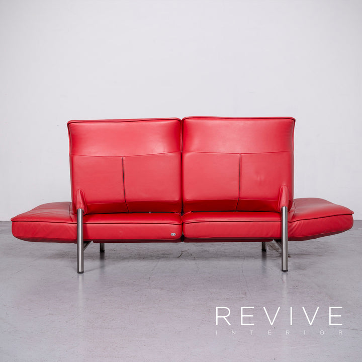 de Sede DS 450 Designer Leder Sofa Rot Echtleder Dreisitzer Couch Funktion #6880