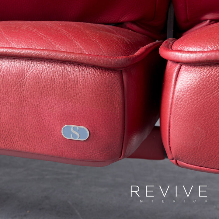 de Sede DS 450 Designer Leder Sofa Rot Zweisitzer Couch Funktion Echtleder #6302