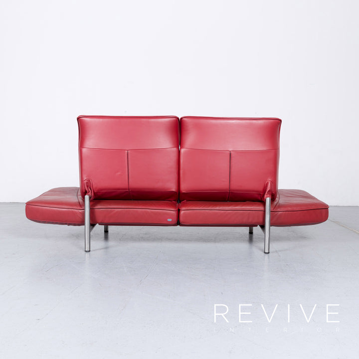 de Sede DS 450 Designer Leder Sofa Rot Zweisitzer Couch Funktion Echtleder #6302