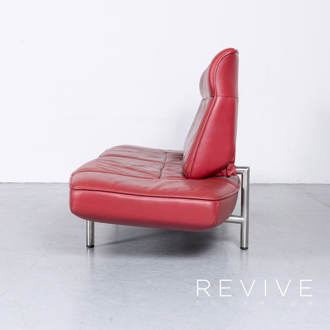 de Sede DS 450 Designer Leder Sofa Rot Zweisitzer Couch Funktion Echtleder #6302