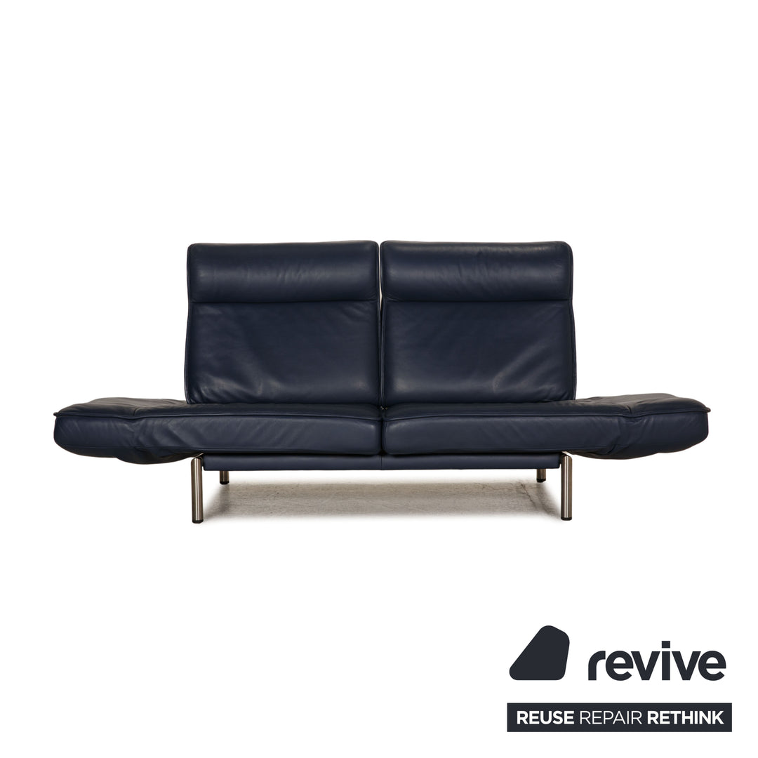 de Sede DS 450 Leder Sofa Blau Zweisitzer Couch Funktion Relaxfunktion