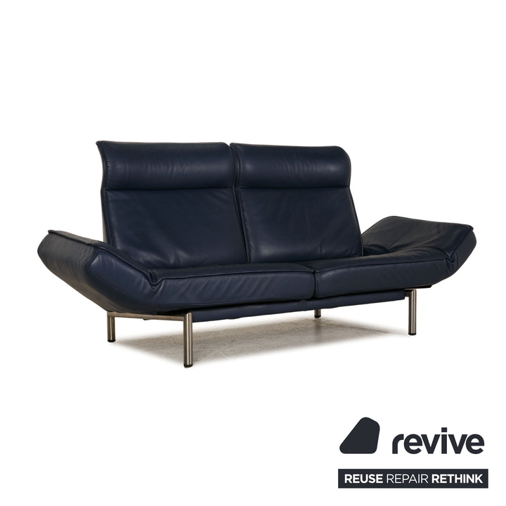 de Sede DS 450 leather sofa blue two-seater couch function relax function