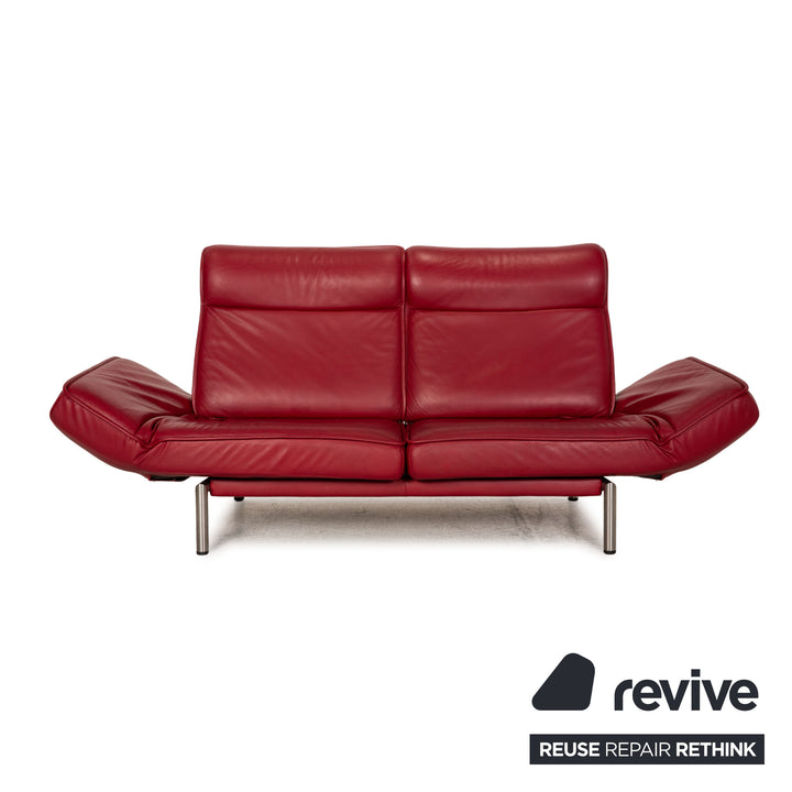 de Sede DS 450 leather sofa red two-seater couch function relax function