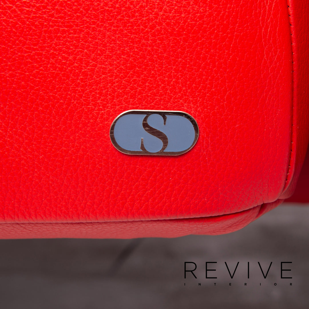 de Sede DS 450 Leder Sofa Rot Zweisitzer Funktion Relaxfunktion Couch #15226