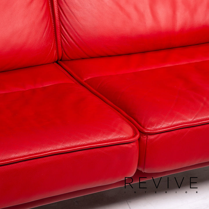 de Sede DS 450 Leder Sofa Rot Zweisitzer Funktion Relaxfunktion Couch #15226