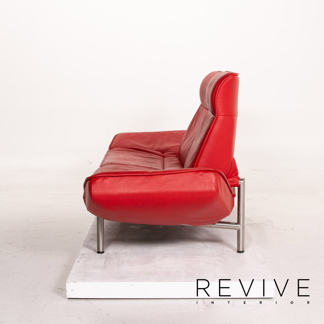 de Sede DS 450 Leder Sofa Rot Zweisitzer Funktion Relaxfunktion Couch #15226