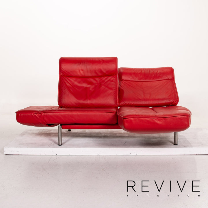 de Sede DS 450 Leder Sofa Rot Zweisitzer Funktion Relaxfunktion Couch #15226