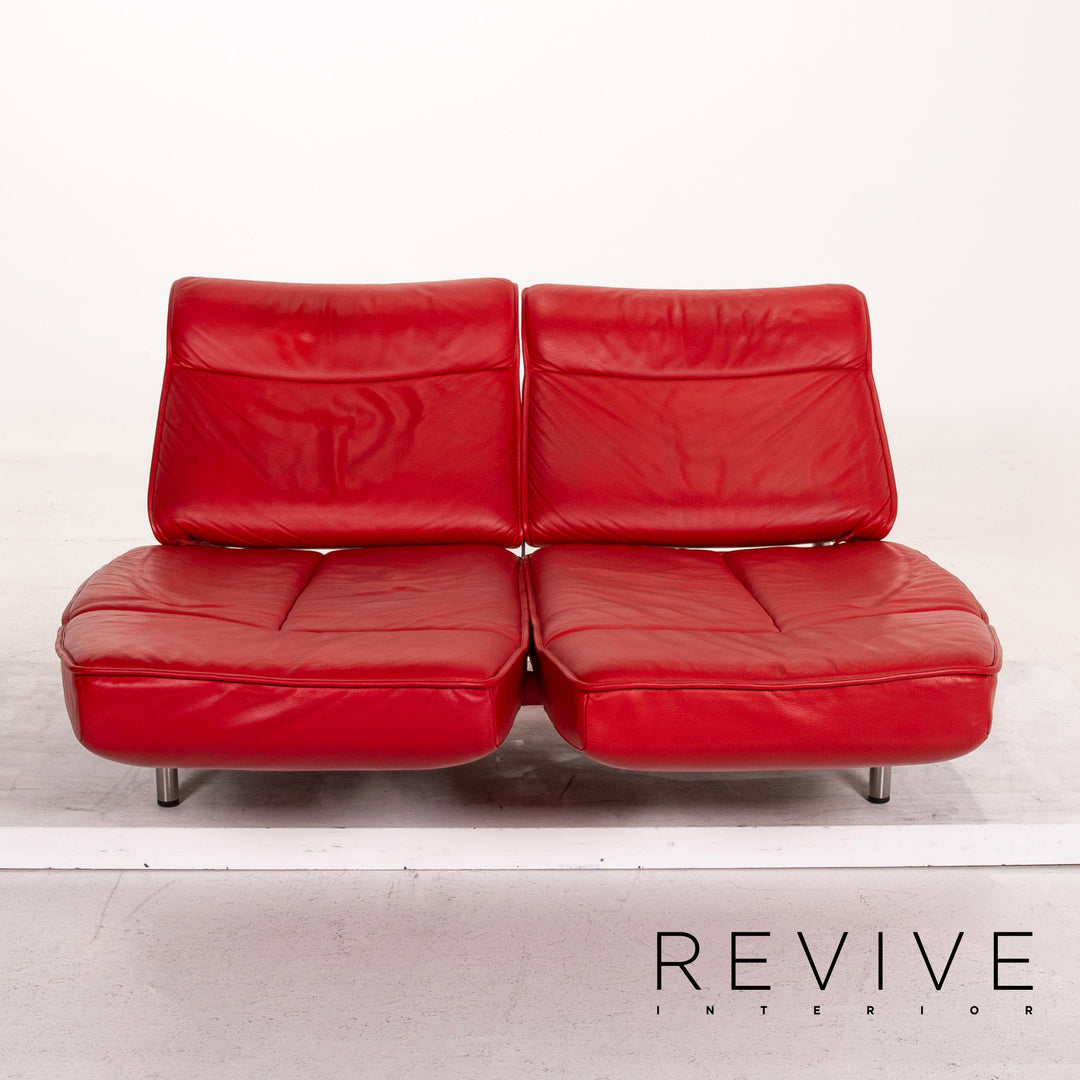 de Sede DS 450 Leder Sofa Rot Zweisitzer Funktion Relaxfunktion Couch #15226