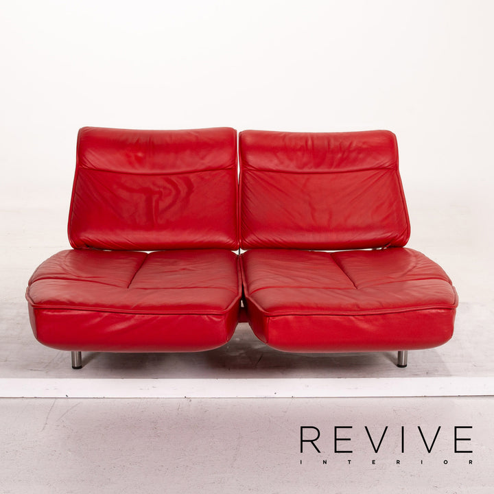 de Sede DS 450 Leder Sofa Rot Zweisitzer Funktion Relaxfunktion Couch #15226