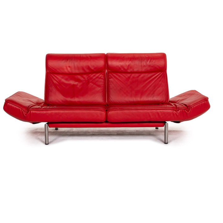 de Sede DS 450 Leder Sofa Rot Zweisitzer Funktion Relaxfunktion Couch #15226