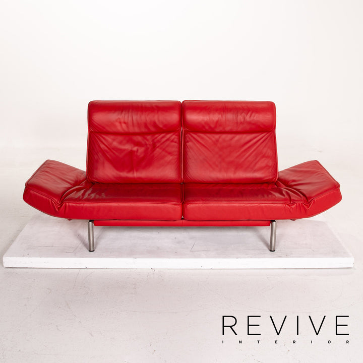 de Sede DS 450 Leder Sofa Rot Zweisitzer Funktion Relaxfunktion Couch #15226
