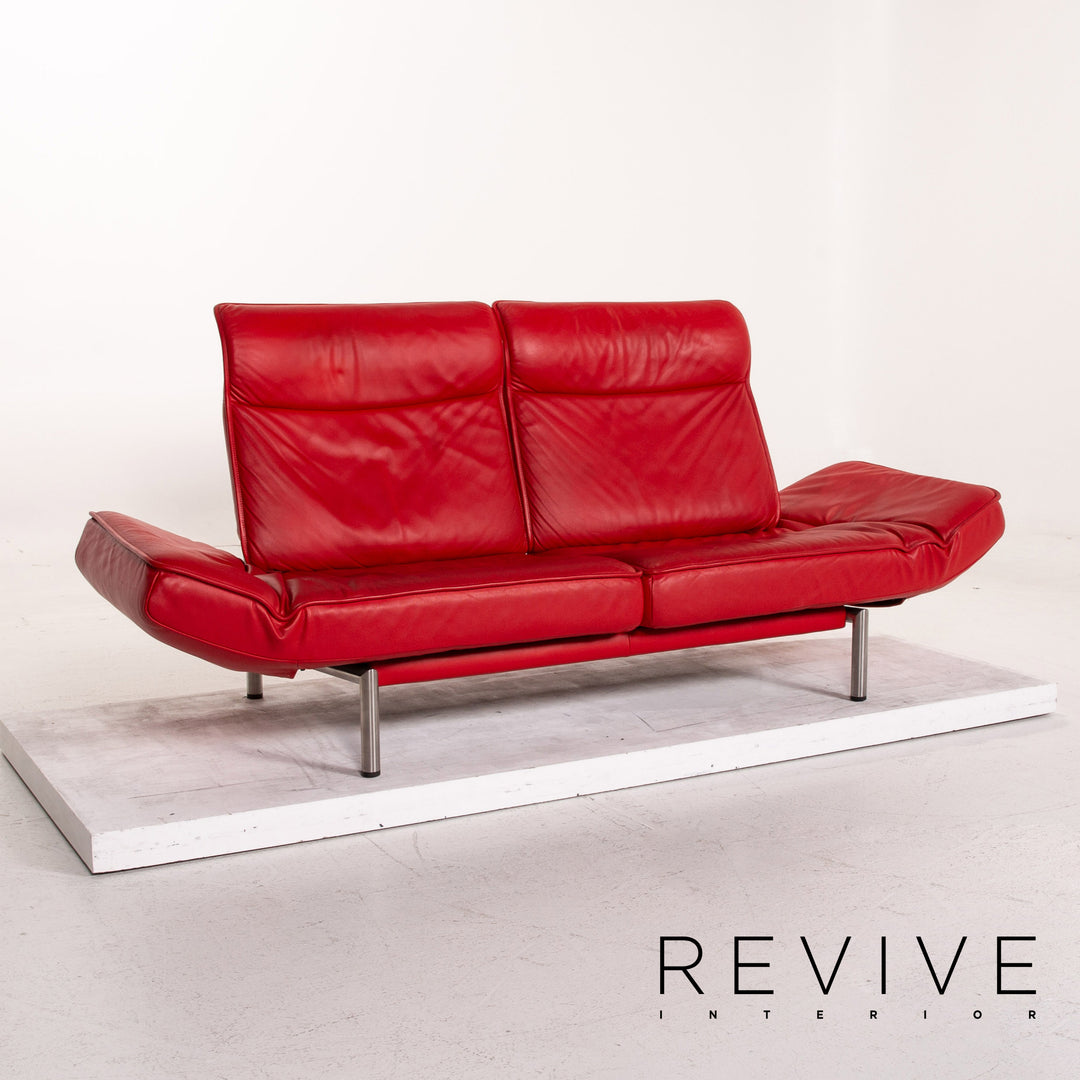de Sede DS 450 Leder Sofa Rot Zweisitzer Funktion Relaxfunktion Couch #15226