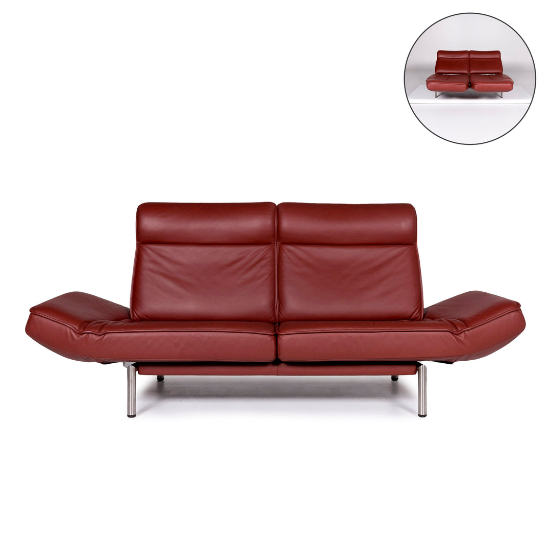 de Sede DS 450 leather sofa red two-seater relax function function Thomas Althaus Couch #10381