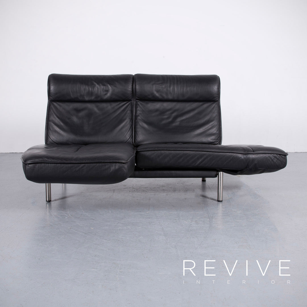 de Sede DS 450 Leder Sofa Schwarz Zweisitzer Couch Echtleder Funktion #5894