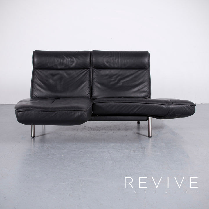 de Sede DS 450 Leder Sofa Schwarz Zweisitzer Couch Echtleder Funktion #5894