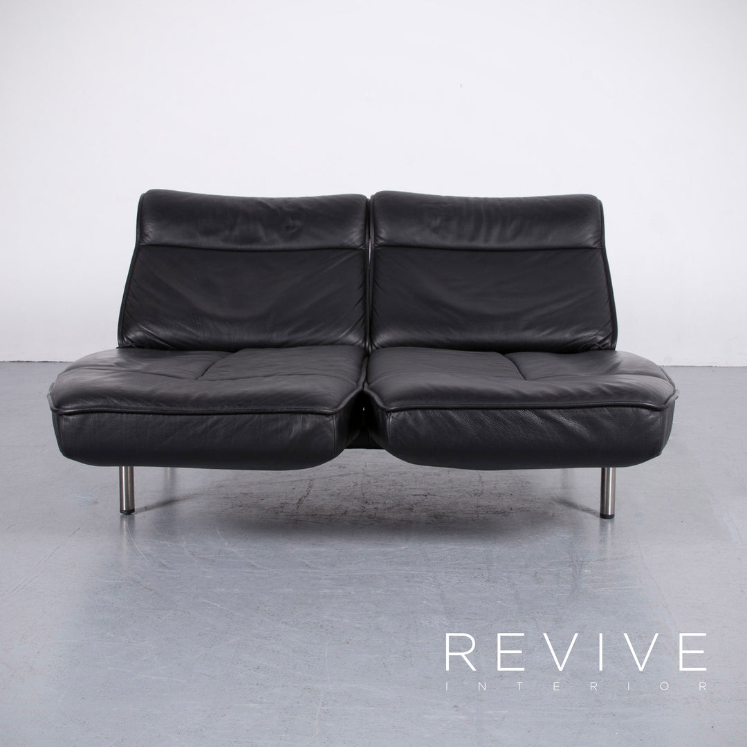 de Sede DS 450 Leder Sofa Schwarz Zweisitzer Couch Echtleder Funktion #5894