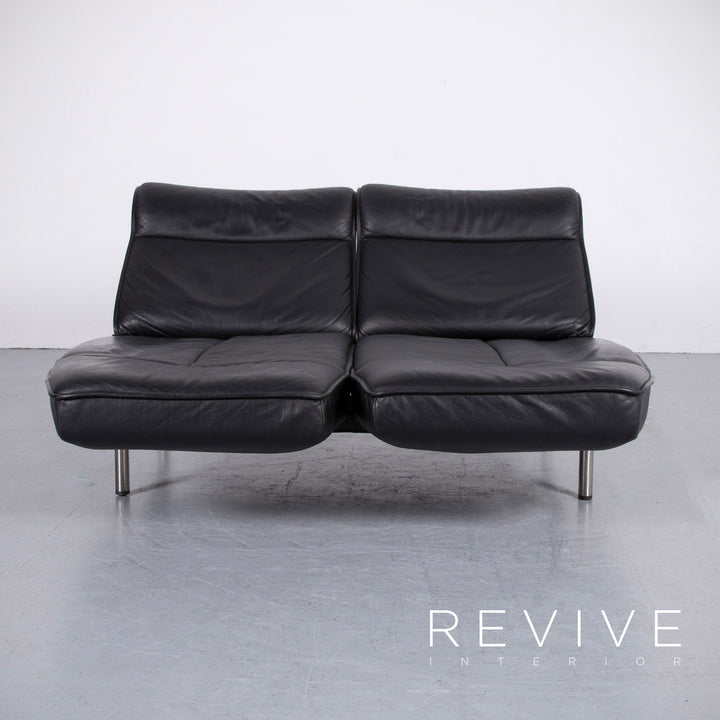de Sede DS 450 Leder Sofa Schwarz Zweisitzer Couch Echtleder Funktion #5894