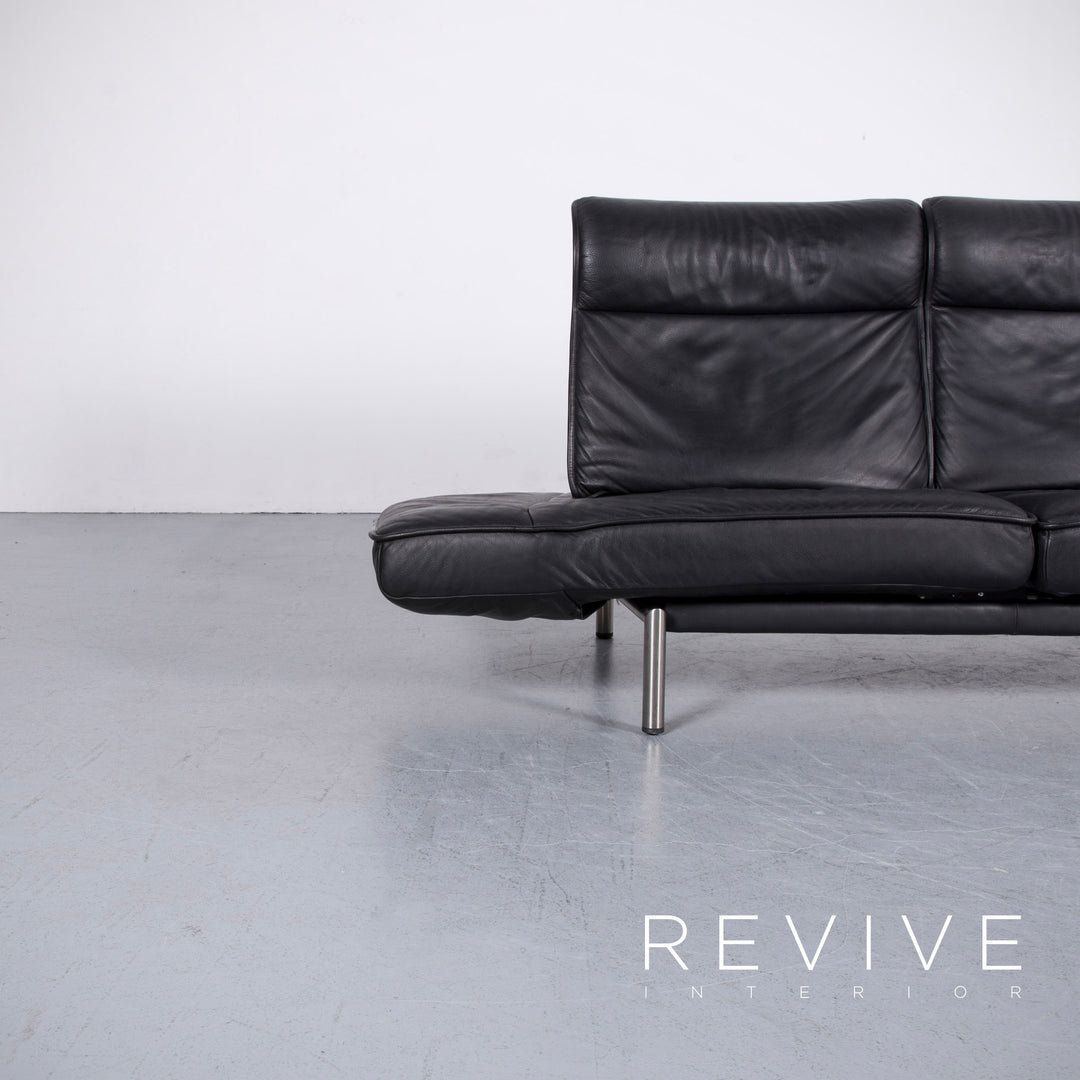 de Sede DS 450 Leder Sofa Schwarz Zweisitzer Couch Echtleder Funktion #5894