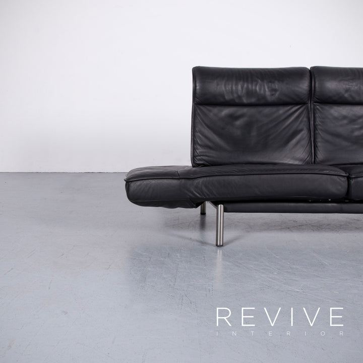 de Sede DS 450 Leder Sofa Schwarz Zweisitzer Couch Echtleder Funktion #5894