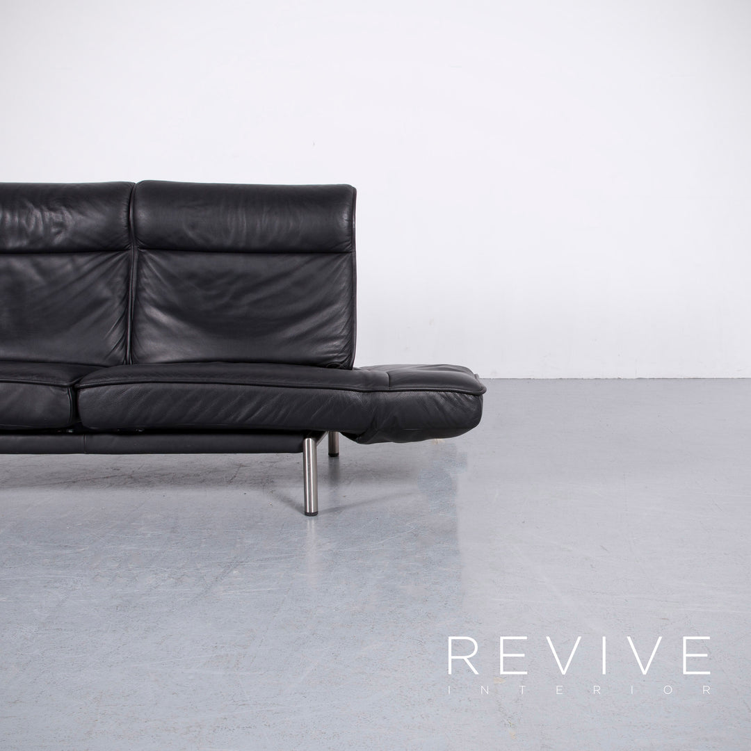 de Sede DS 450 Leder Sofa Schwarz Zweisitzer Couch Echtleder Funktion #5894