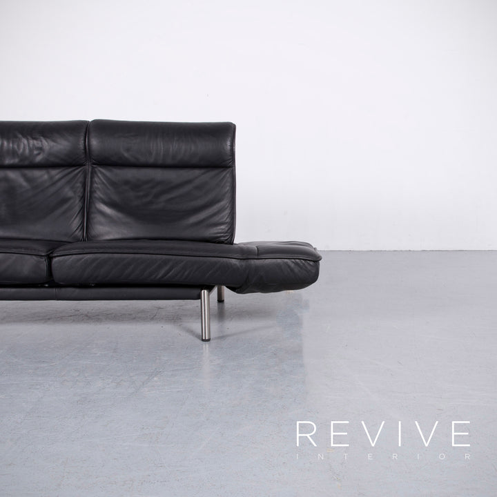 de Sede DS 450 Leder Sofa Schwarz Zweisitzer Couch Echtleder Funktion #5894