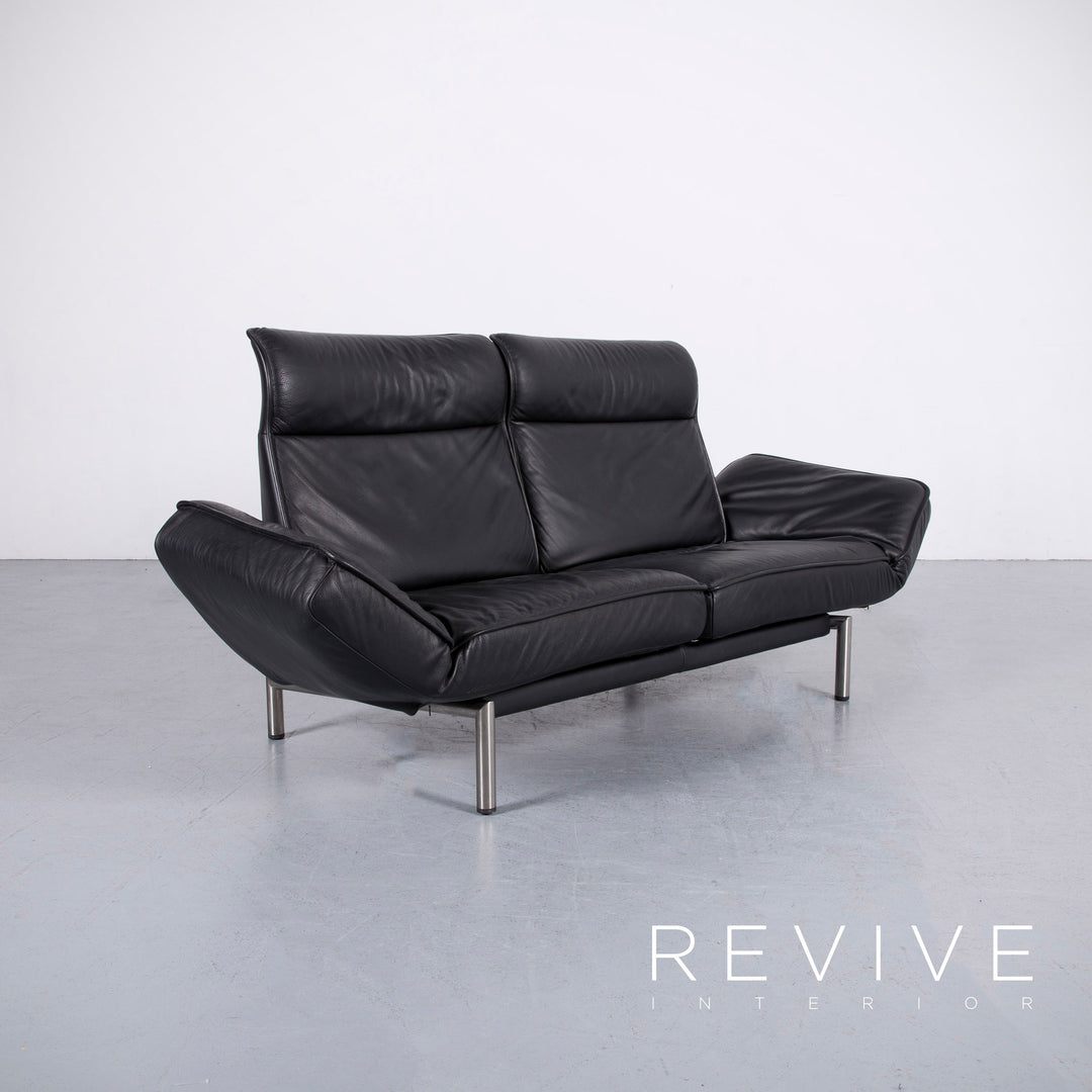 de Sede DS 450 Leder Sofa Schwarz Zweisitzer Couch Echtleder Funktion #5894